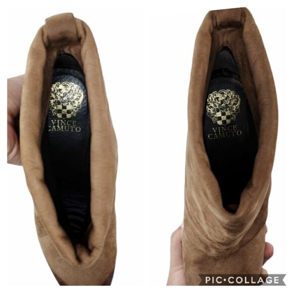 Vince Camuto Distressed Leather CoCo Fold-Over Cuffed Top Clog Booties Size 10 - Picture 10 of 11